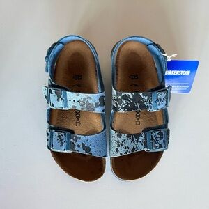 Kids Blue Camo Milano Birkenstock Leather Sandals Size 33 (US Boys Girls 2 / 2.5